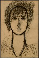 Brancusi, Cap de femeie, carbune pe grafit, Washington National Gallery of Art
