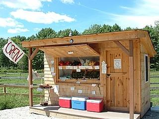 a farmstand with fresh produce