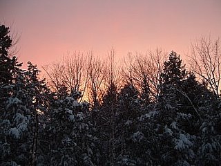sunset after a very snowy day