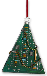 arbore de nadal feita cun circuito integrado