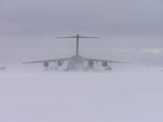 My C-17 out taxing around before unloading the last people and cargo of mainbody
