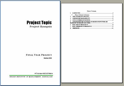 Sample format for the interim project progress report