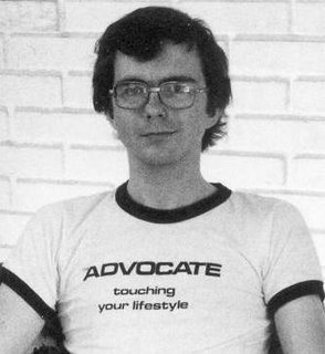 Thomas Kraemer wearing The Advocate touching your lifestyle t-shirt in 1976