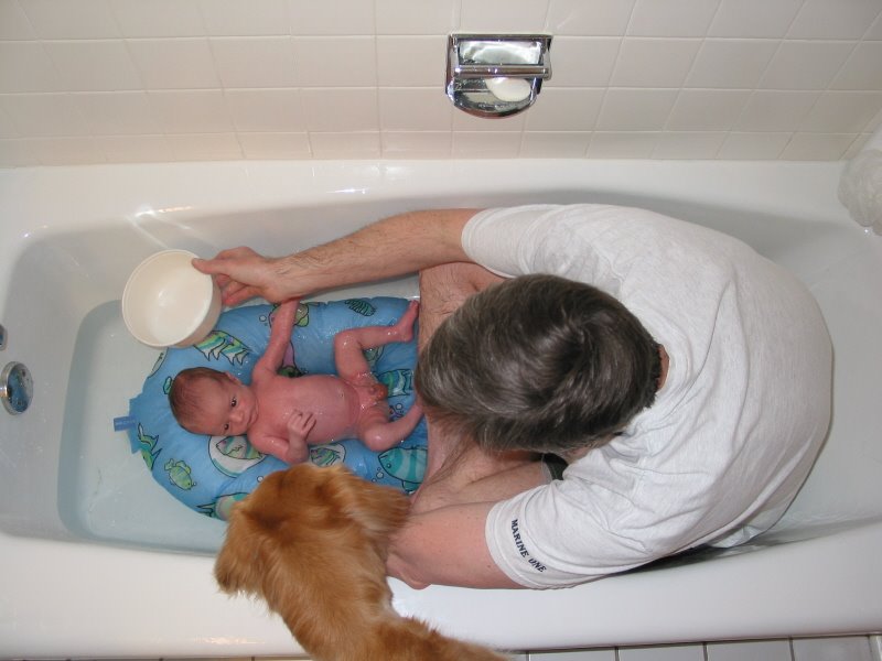 Parker's Place: Your first real bath.