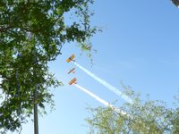 Vintage airplanes fly over memorial service