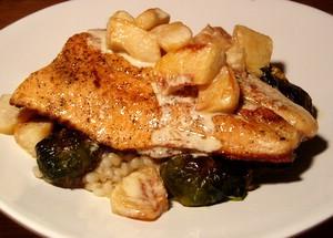 Beyond Salmon: Seared Arctic Char with Apples and Mustard Cream