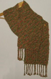 Handwoven shadow weave scarf