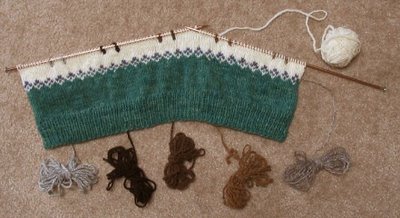 The beginning of Leigh's Rare Breed Sweater.
