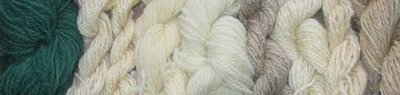 Light rare breed yarns in natural colors.