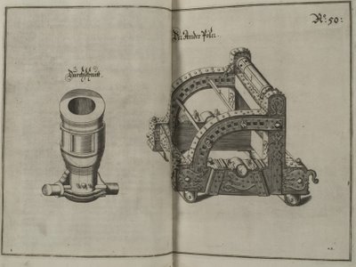 miniature baroque canon and mounting