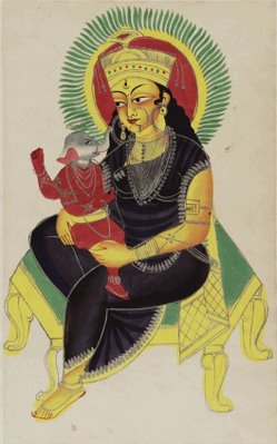 Pavarti (2-armed) nursing Ganesha