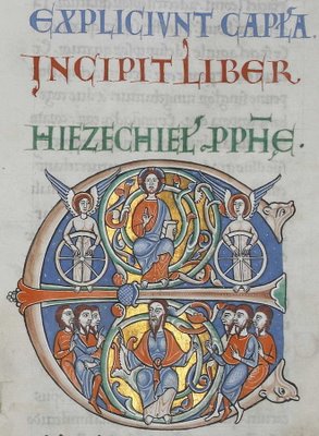 Illuminated Initiale du Livre d'Ezéchiel