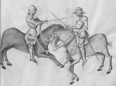 sword fight on horseback