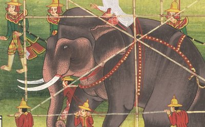 detail of canopy over elephant and rider