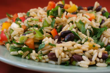 Recipe for Black Bean, Rice, and Cilantro Salad