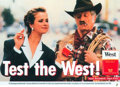 Test the West! Anzeige und Plakat Cowboy
