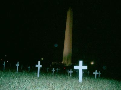 Crosses in the National Mall near Cindy Sheehan's Camp Casey