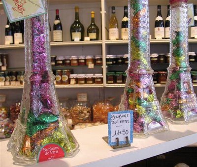 I saw these bonbon-filled towers in La Mere du Famille's candy shop