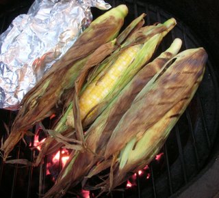 Corn grilled, right in the husk