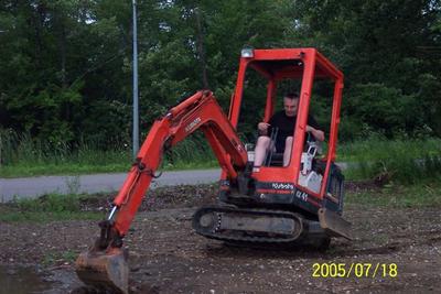 [David in a little digger] How fun is this!