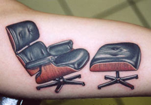 Eames Classic Chair and Ottoman as a tattoo