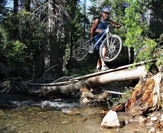 Crossing a stream just before Lost Trail Lodge