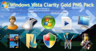 Windows Vista Clarity Gold PNG Pack