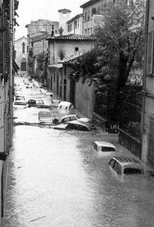 A street in Florence on November 4th, 1966