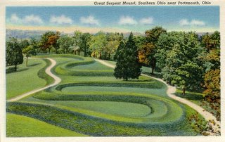 Serpent Mound, near Peebles, Ohio, on a post card