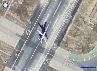 Plane take-off in SFO as shown on MSN Virtual Earth