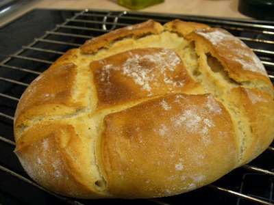 pan de masa madre y harinas de trigo y escanda integral