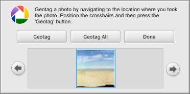 Picasa's geotagging dialogue