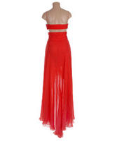 Valentino Red Silk Chiffon Halter Dress, rear
