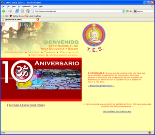 Screenshot de la página de la Expo YES.
