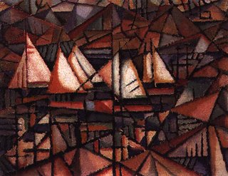 (Amadeo de Souza-Cardoso, Barcos, 1913, óleo sobre tela) 