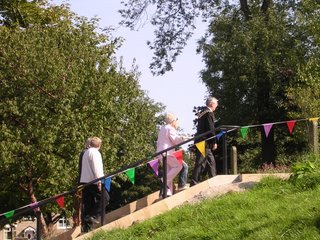 The Mayor and Phil Harding take one of the history walks up the new steps