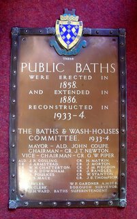 Stockport Baths brass plaque
