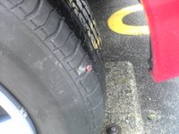 タイヤの修理跡