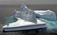 Helicopter landing on our iceberg. 