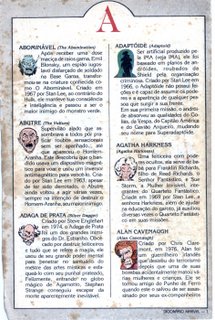 O Dicionário Marvel saía nas páginas dos formatinhos da Abril