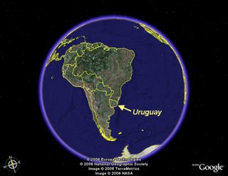 Uruguay in the world map