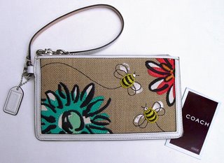 COACH Straw Bumble Bee Wristlet (SALE !! 15% OFF!!) SOLD!