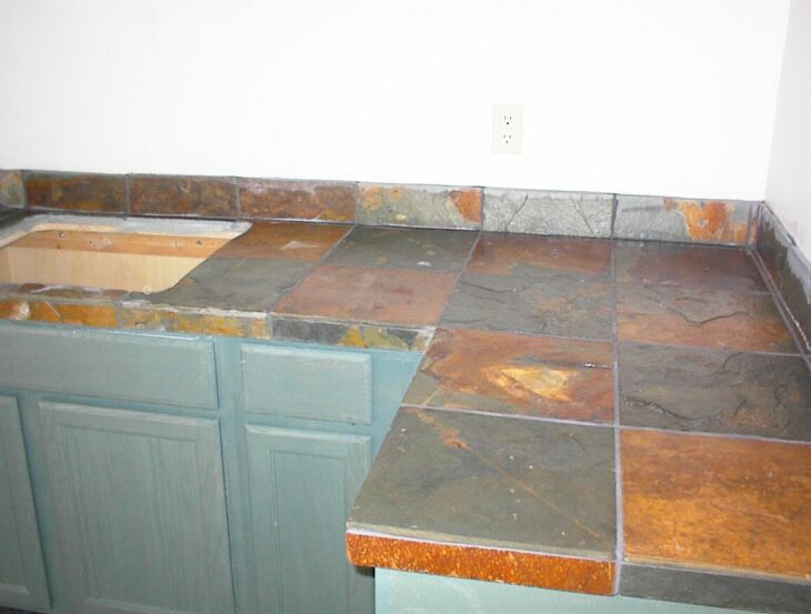 Her Green Figs My New Kitchen, Slate Tile Countertops