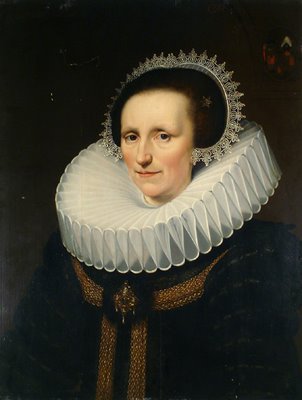 Jan Anthonisz Van Ravesteyn (1570-1657) Portrait of a noble woman at the age of 43, Oil on wood panel, 1625, 26.75x21