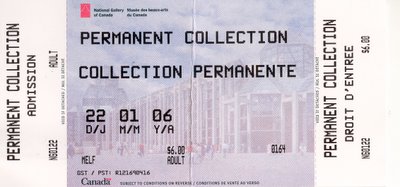 My ticket stub from the National Gallery of Canada