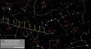 Carta de localización del cometa C/2006 M4