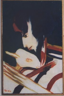 Olio su tela del 1967 di Remo Brindisi intitolato Pastorale (dimensione 30x20) numero dell'archivio fotografico generale A1408.