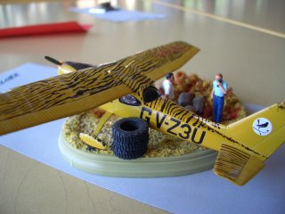 A diorama with a Cessna 172