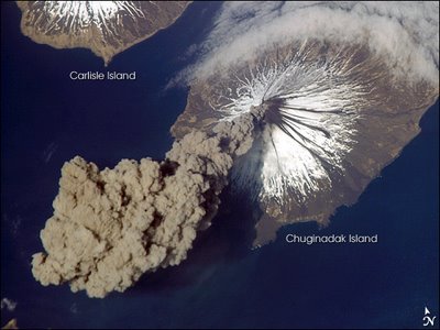 Aleutian Volcano from space