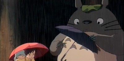 Totoro takes an umbrella